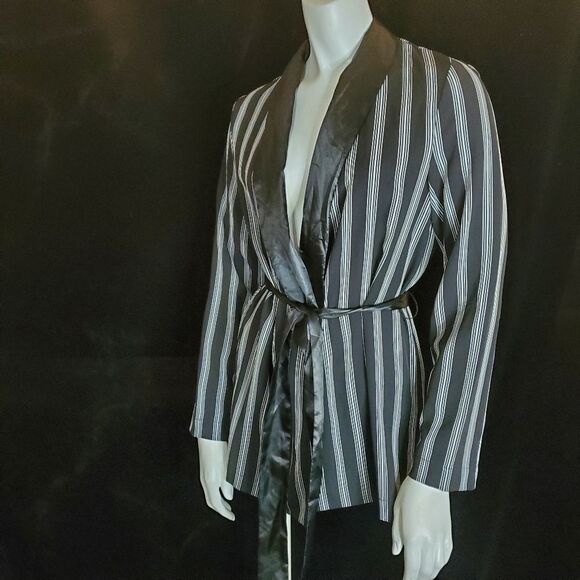 Zara Basic Black & White Striped Kimono Jacket (XS) - Picture 6 of 10